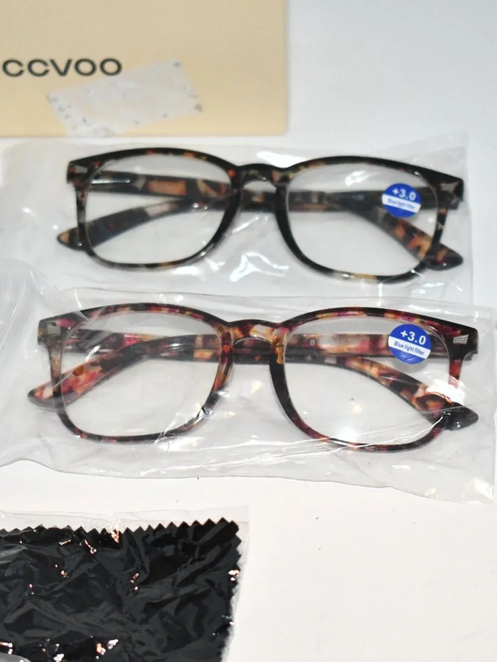 CCVOO Reading Glasses +3.0 Readers Set of 5 Assorted Frames New in Box